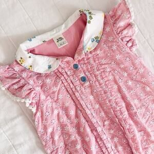 Wildflowers Top Girls Size 10 Pink‎ Islet, Collared, Tie Waste.
